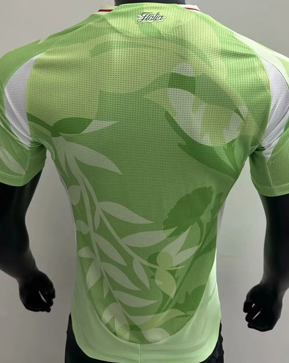 2025 Italy UEFA Women's Euro Green Away Player Version Soccer Jersey Back