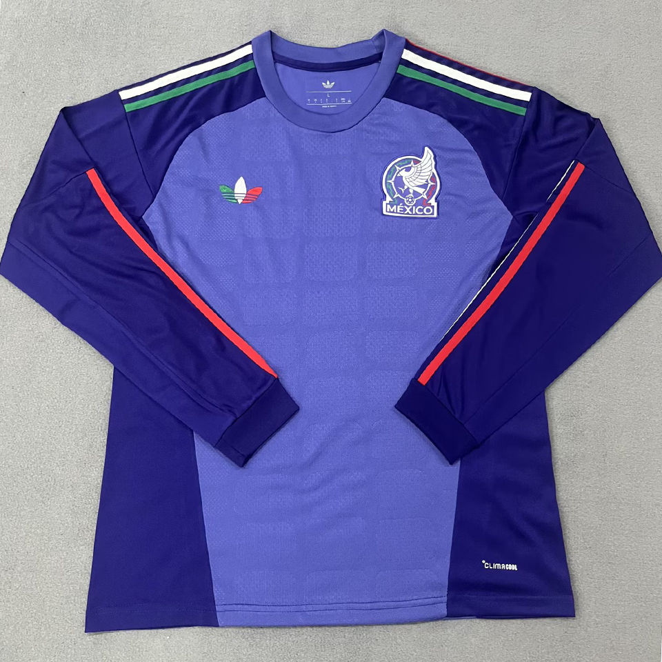 2026/27 Mexico Goalkeeper Blue Fans Long Sleeve Soccer Jersey Item NO.: 2152457 Front