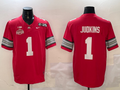 Men's Ohio State Buckeyes Quinshon Judkins #1 Red 2025 CFP Final National Champions Patch F.U.S.E. Jersey
