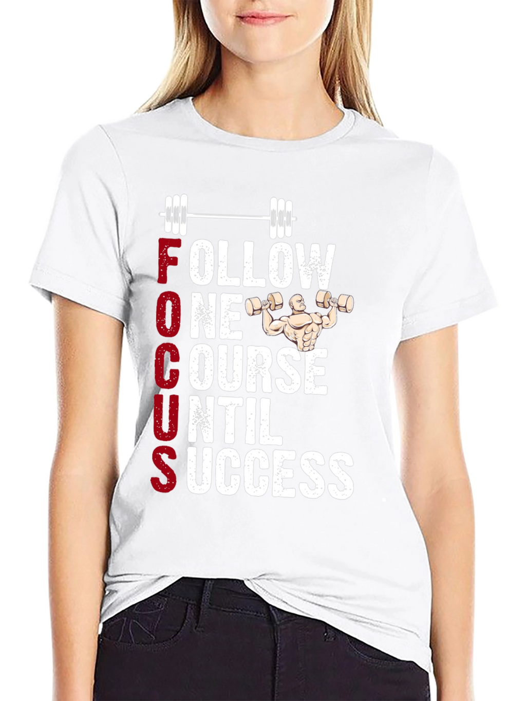Fitness Motivation T-Shirt - Follow One Course Until Success