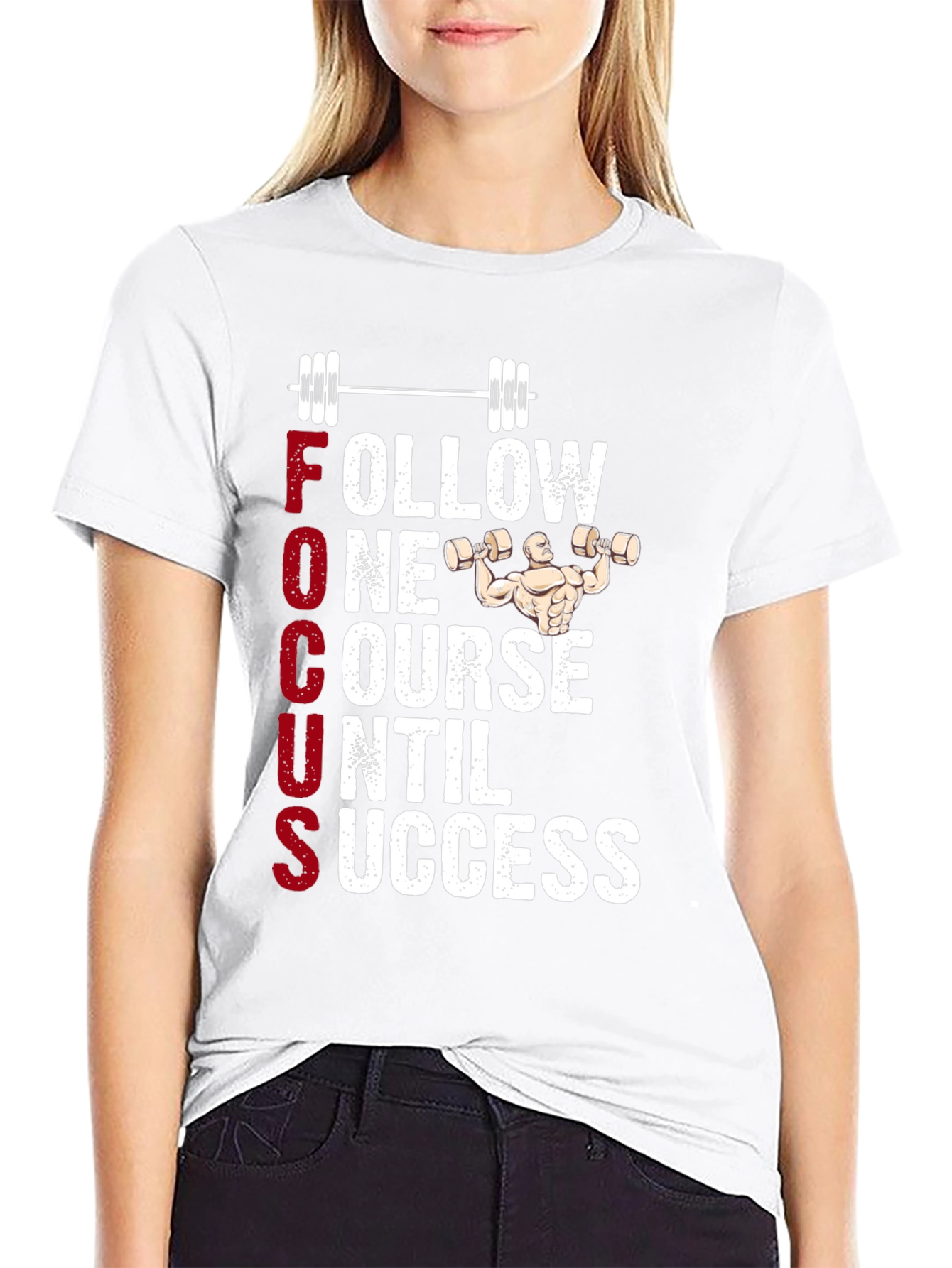 Fitness Motivation T-Shirt - Follow One Course Until Success