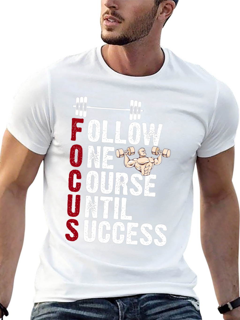 Fitness Motivation T-Shirt - Follow One Course Until Success
