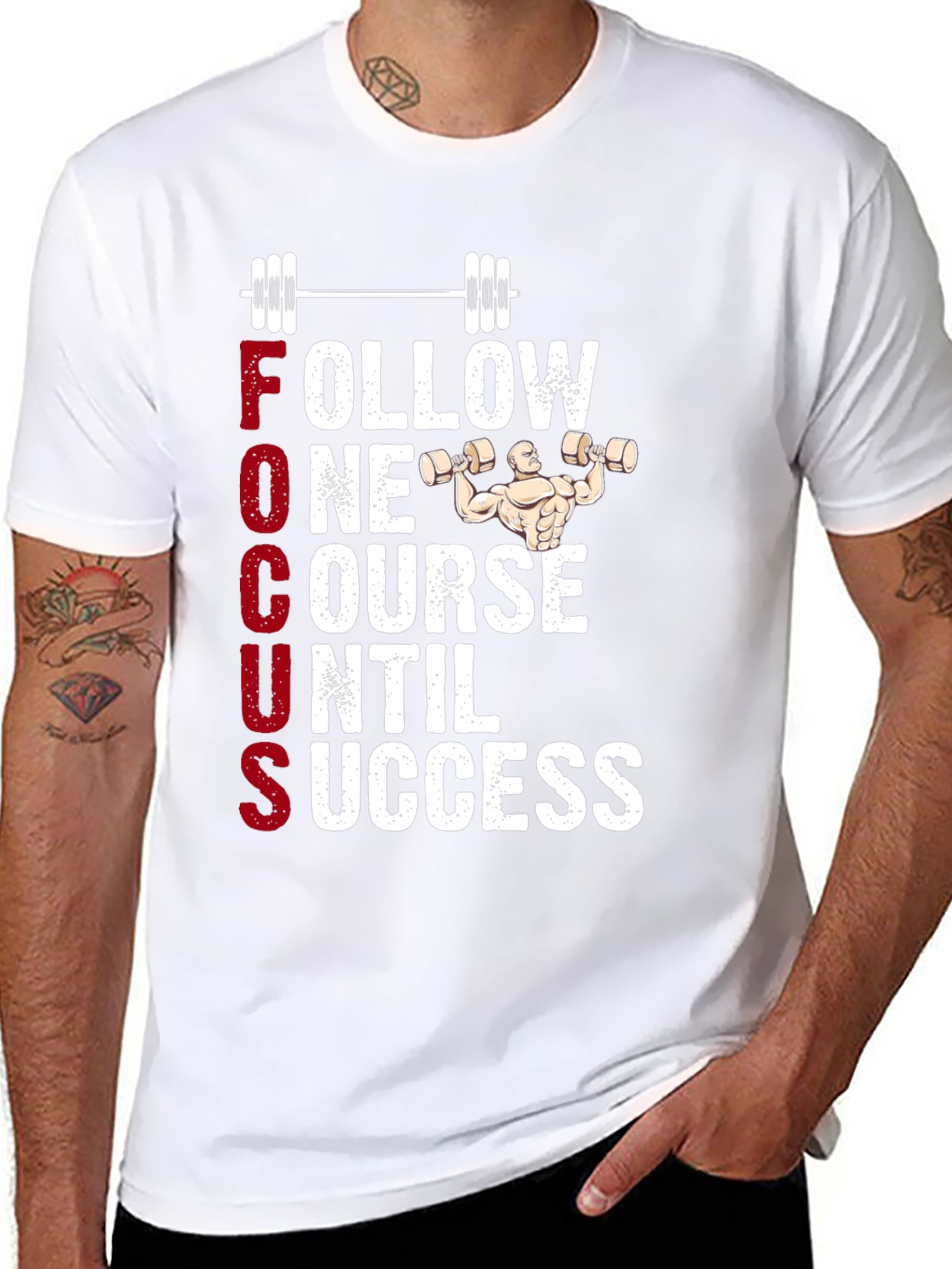 Fitness Motivation T-Shirt - Follow One Course Until Success