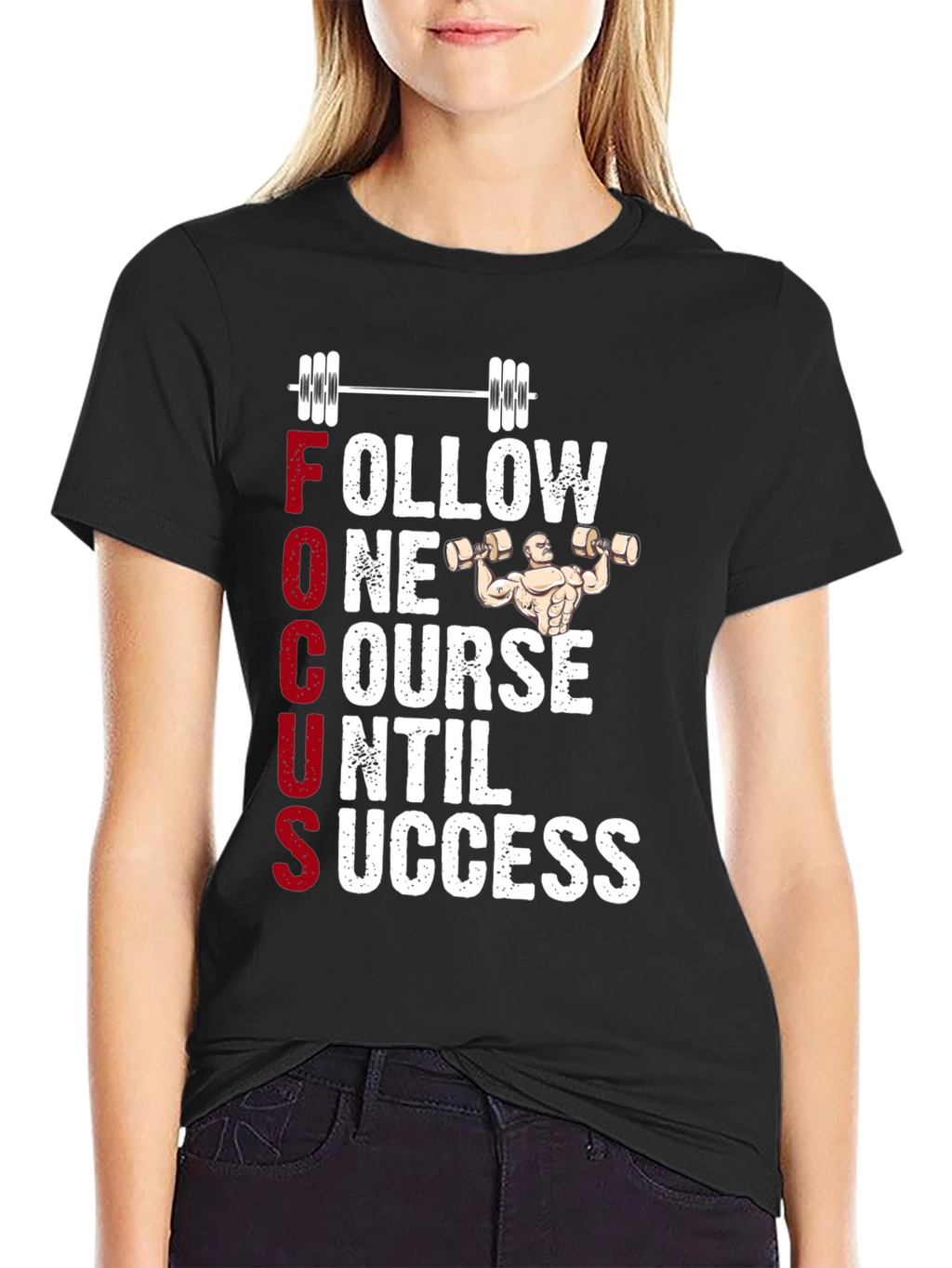 Fitness Motivation T-Shirt - Follow One Course Until Success