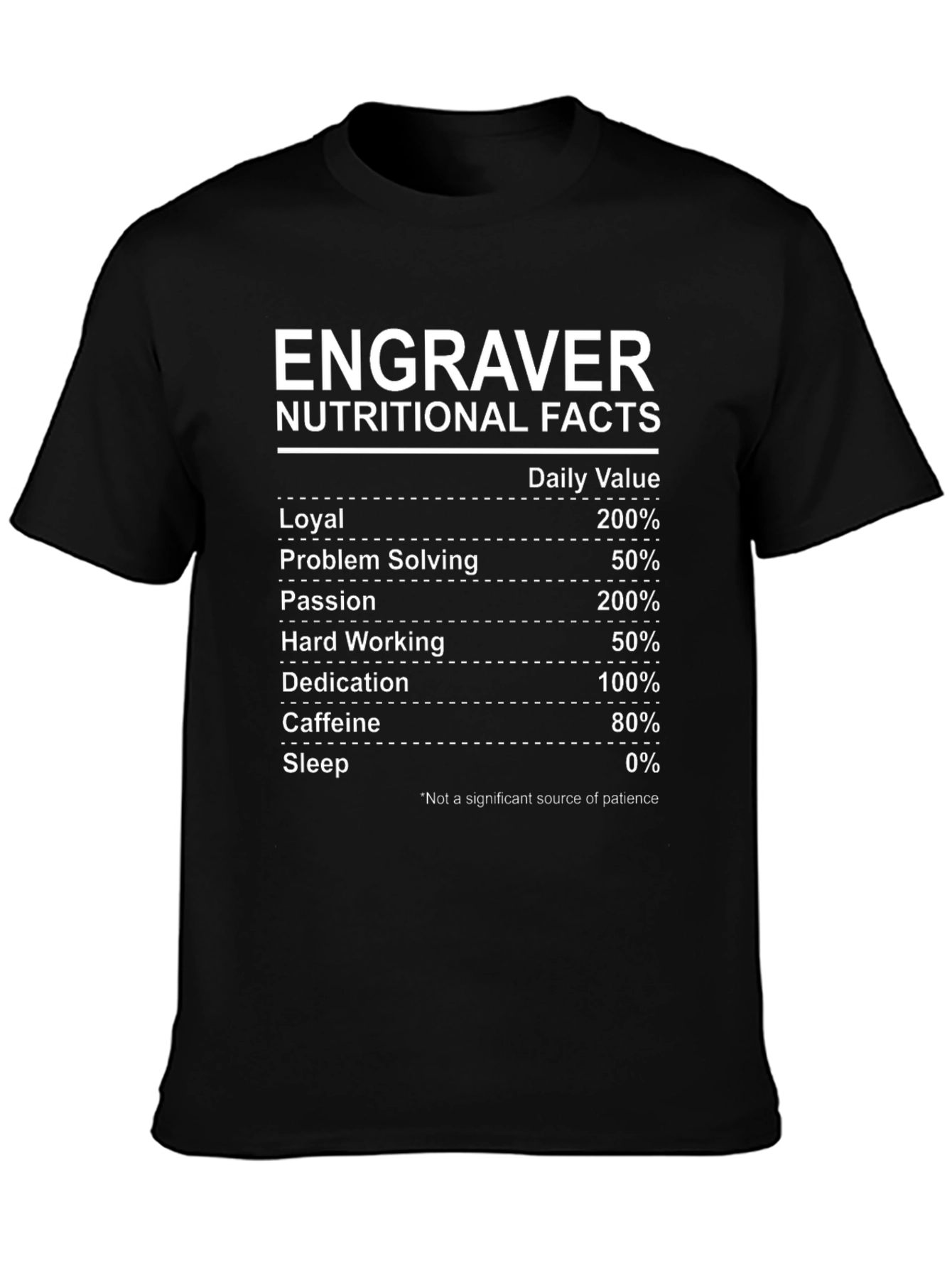 Engraver Nutritional Facts T-Shirt