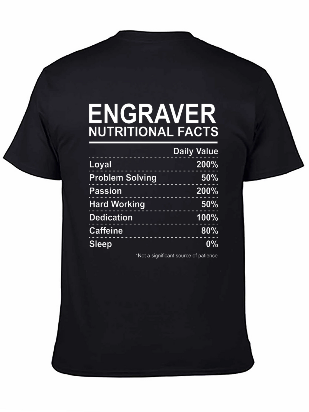 Engraver Nutritional Facts T-Shirt