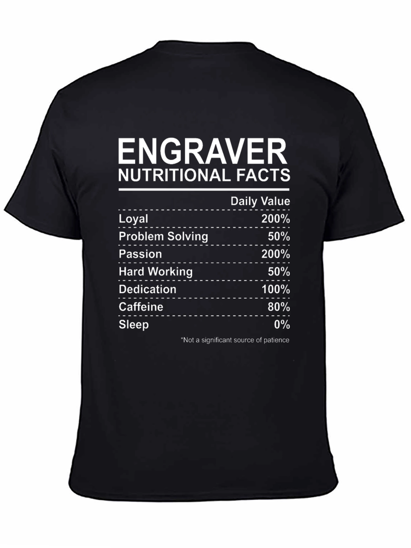 Engraver Nutritional Facts T-Shirt