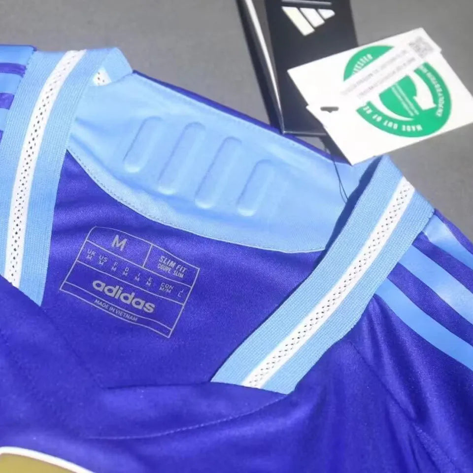 2024/25 Argentina Away Blue Player Version Jersey (Have FlFA World Champion 2022 有胸前章) Detail 3