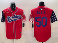Men's Los Angeles Dodgers Mookie Betts #50 Red Replica Player Jerseys