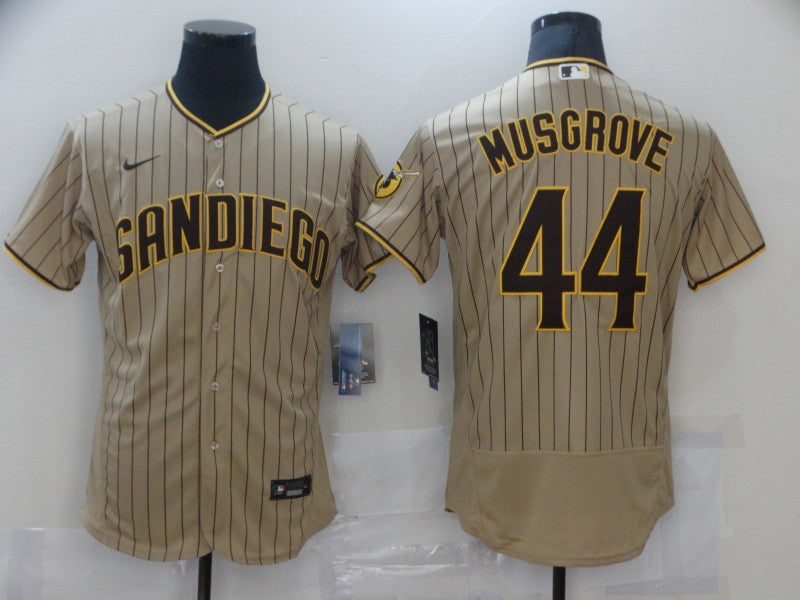 Men's San Diego Padres Joe Musgrove #44 Khaki Stitched Jerseys