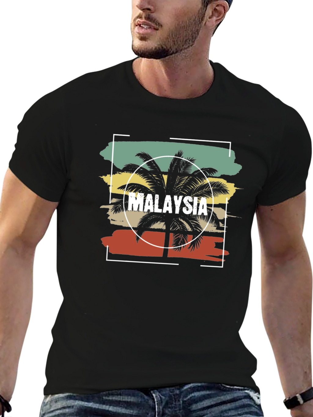 Malaysia Palm Tree Graphic Tee - Retro Vacation Vibes
