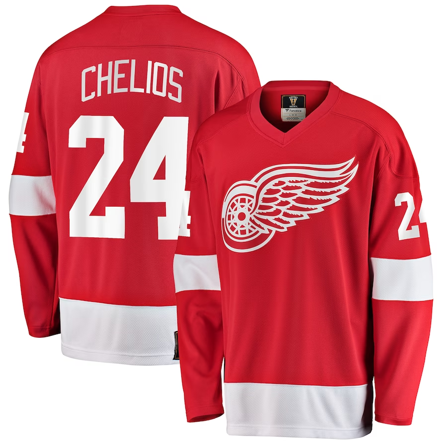 Men's Detroit Red Wings Chris Chelios #24 Red Premier Breakaway Retired Player Jerseys