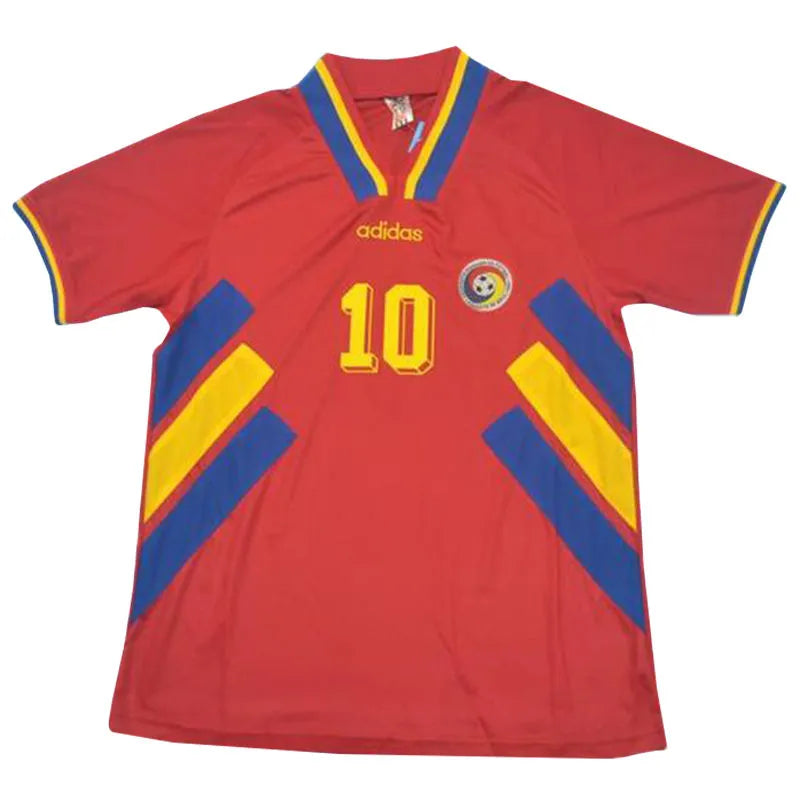 1994 România Red Retro Soccer Jersey Detail 1