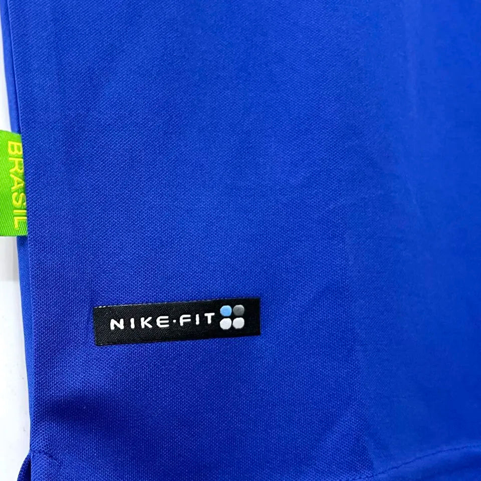1998 Brazil Away Blue Retro Soccer Jersey Detail 4