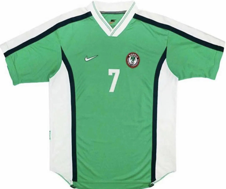 1998 Nigeria Home Green Retro Soccer Jersey Front
