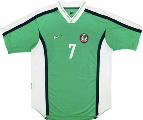 1998 Nigeria Home Green Retro Soccer Jersey Front