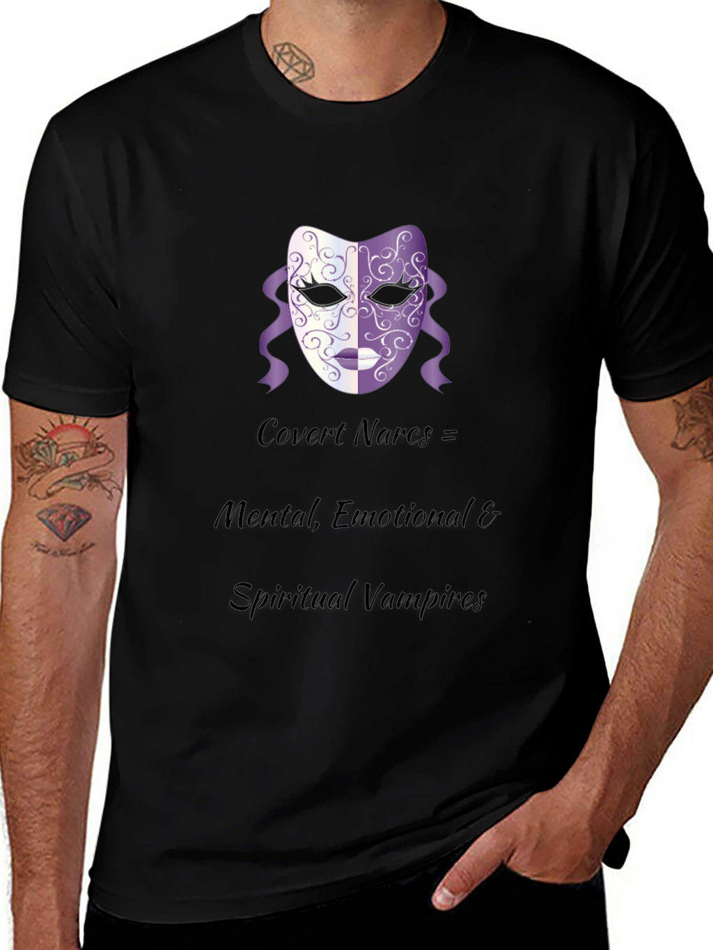 Covert Narcs Vampire Mask Black T-Shirt
