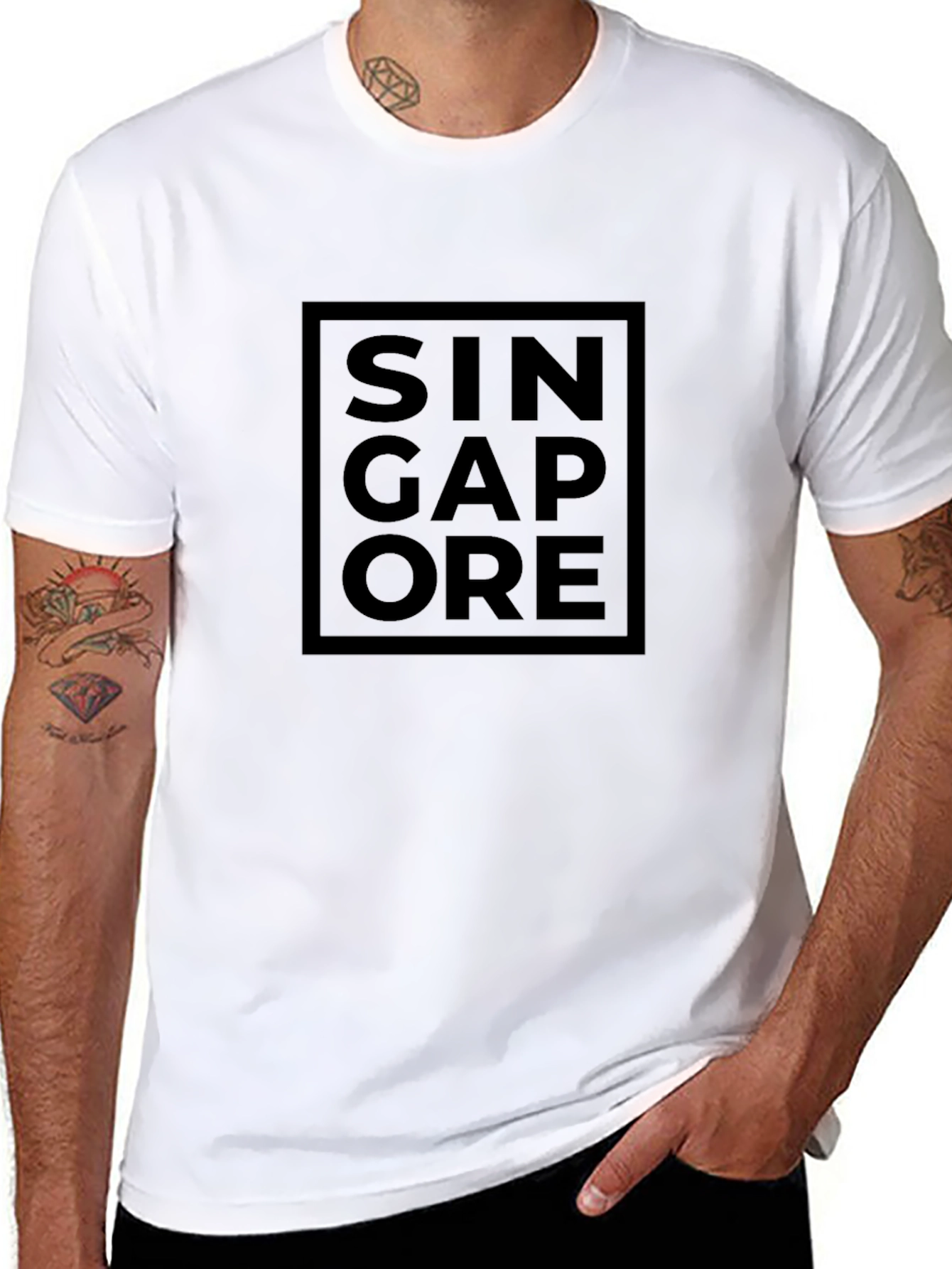 Singapore Graphic Tee - Mens Black T-Shirt