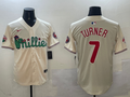 Men's Philadelphia Phillies Trea Turner #7 Cream Replica Player Jerseys