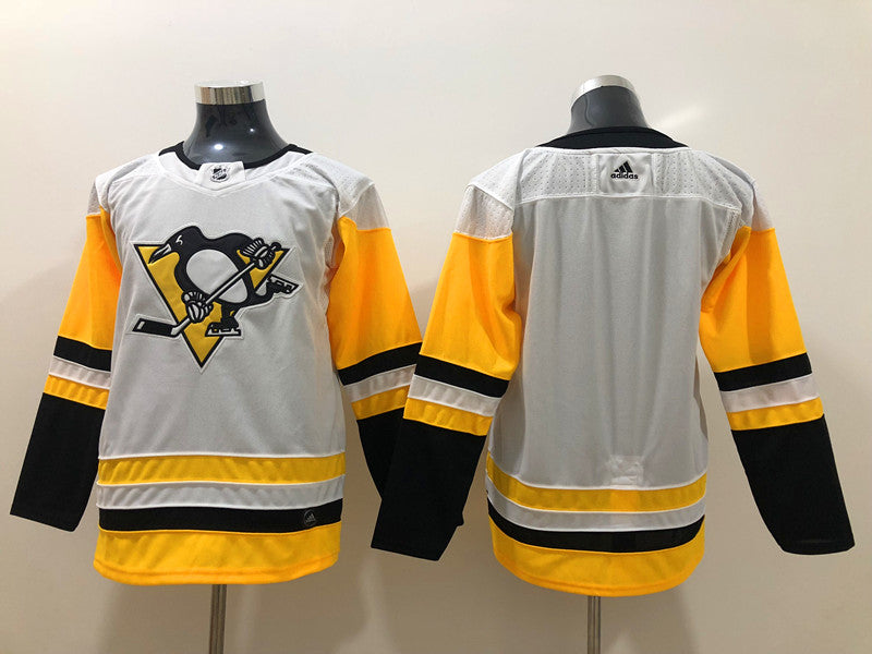 Men's Pittsburgh Penguins White Away Authentic Blank Jerseys