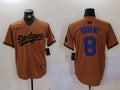 Men's Los Angeles Dodgers Kobe Bryant #8 Brown Replica Player Jerseys
