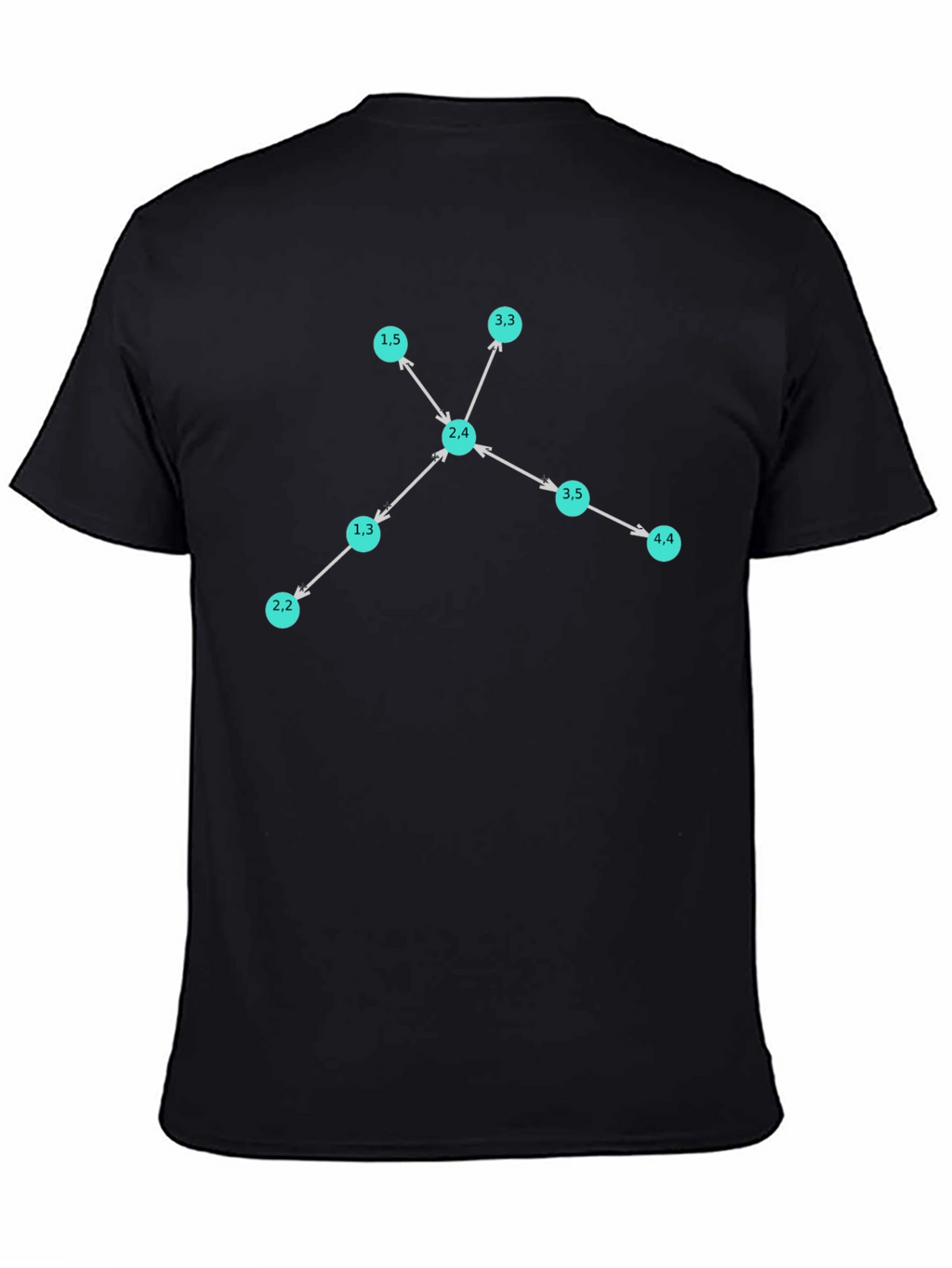 Black T-Shirt with Graphic Network Design