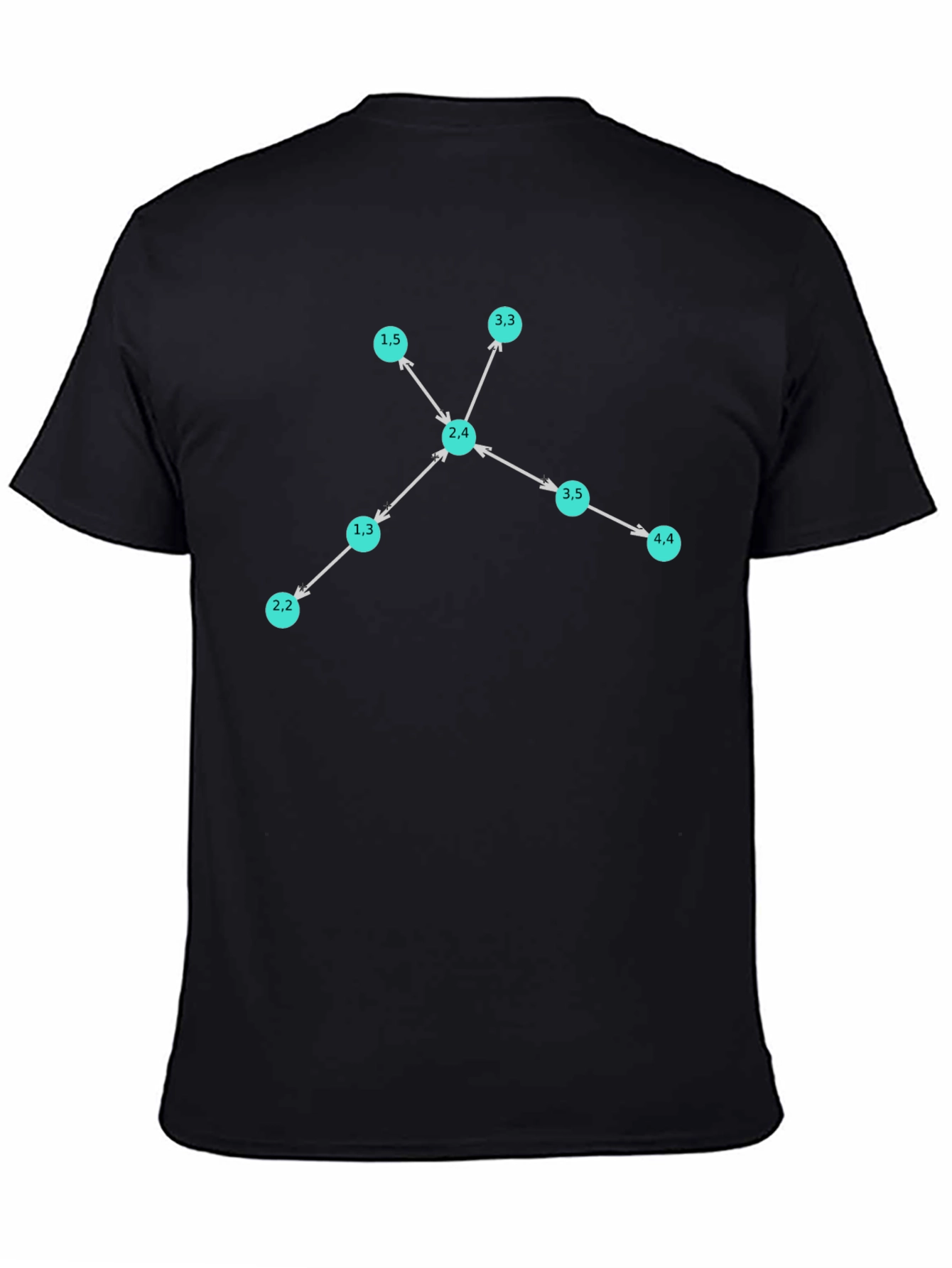 Black T-Shirt with Graphic Network Design