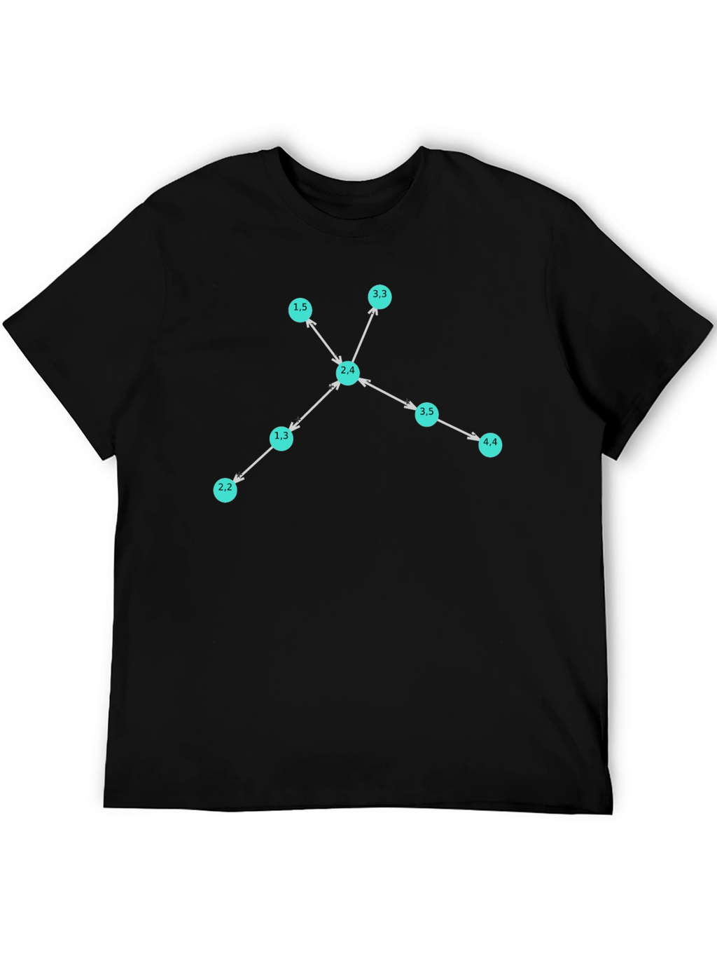 Black T-Shirt with Graphic Network Design
