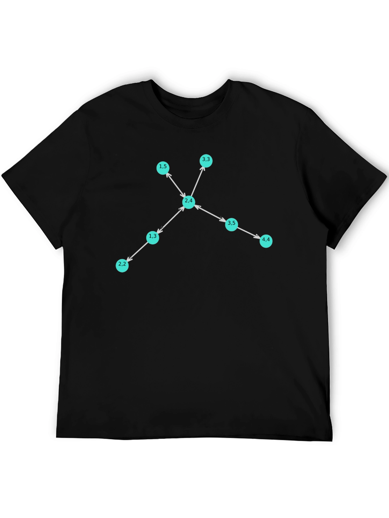 Black T-Shirt with Graphic Network Design