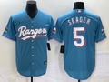 Men's Texas Rangers Corey Seager #5 Blue Replica Player Jerseys