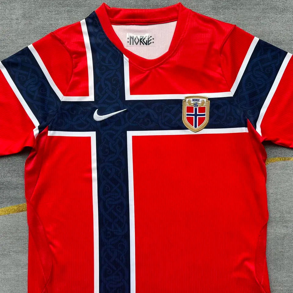 2026/27 Norway Home Red Fans Soccer Jersey Detail 2