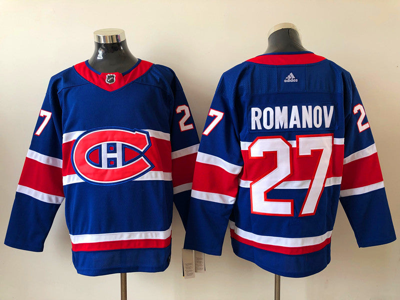 Men's Montreal Canadiens Alexander Romanov #27 Blue Player Game Jerseys