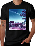 Whimsical Carousel Graphic Tee - Black Cotton Comfort