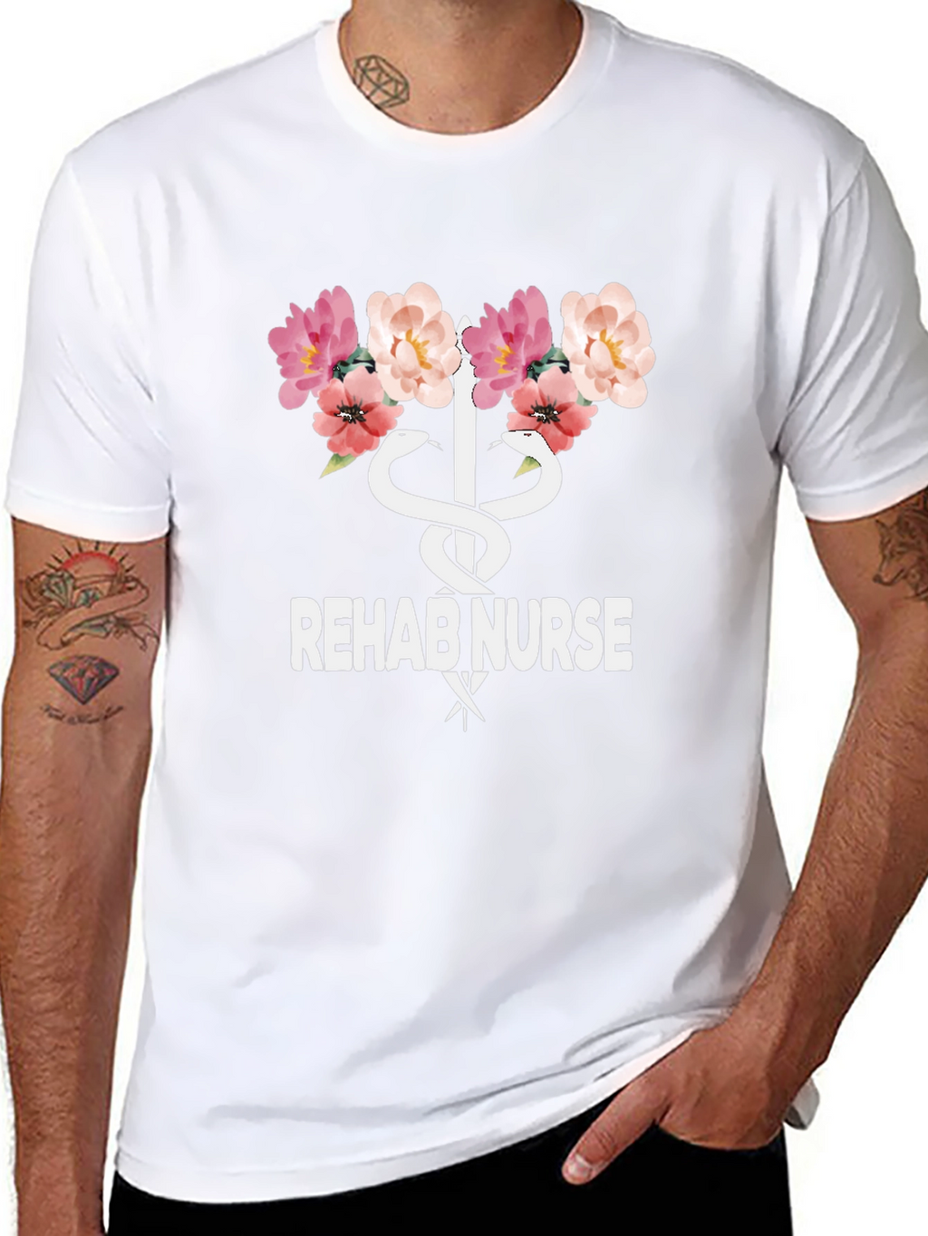 Rehab Nurse Floral Graphic T-Shirt - Unisex