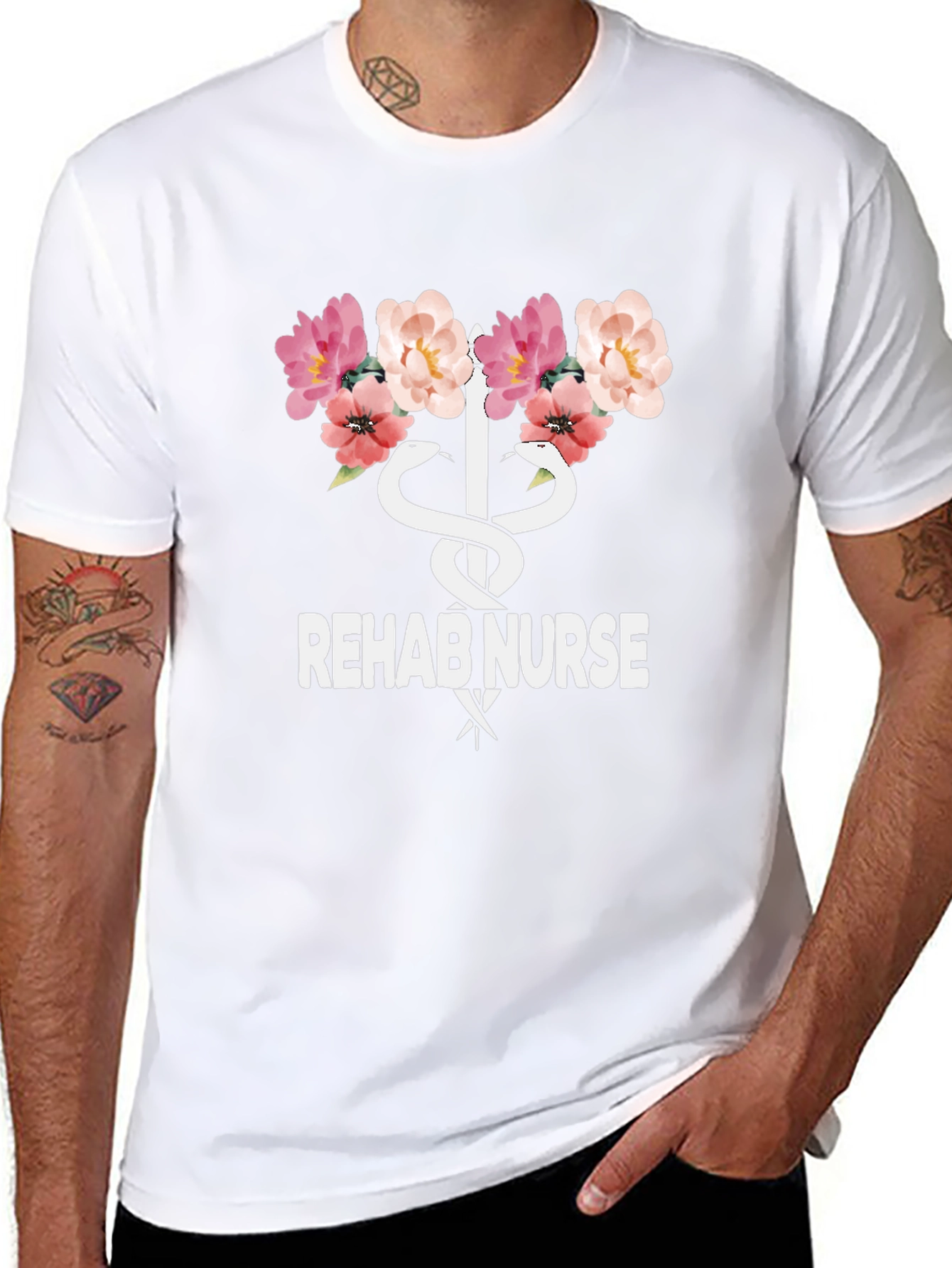 Rehab Nurse Floral Graphic T-Shirt - Unisex