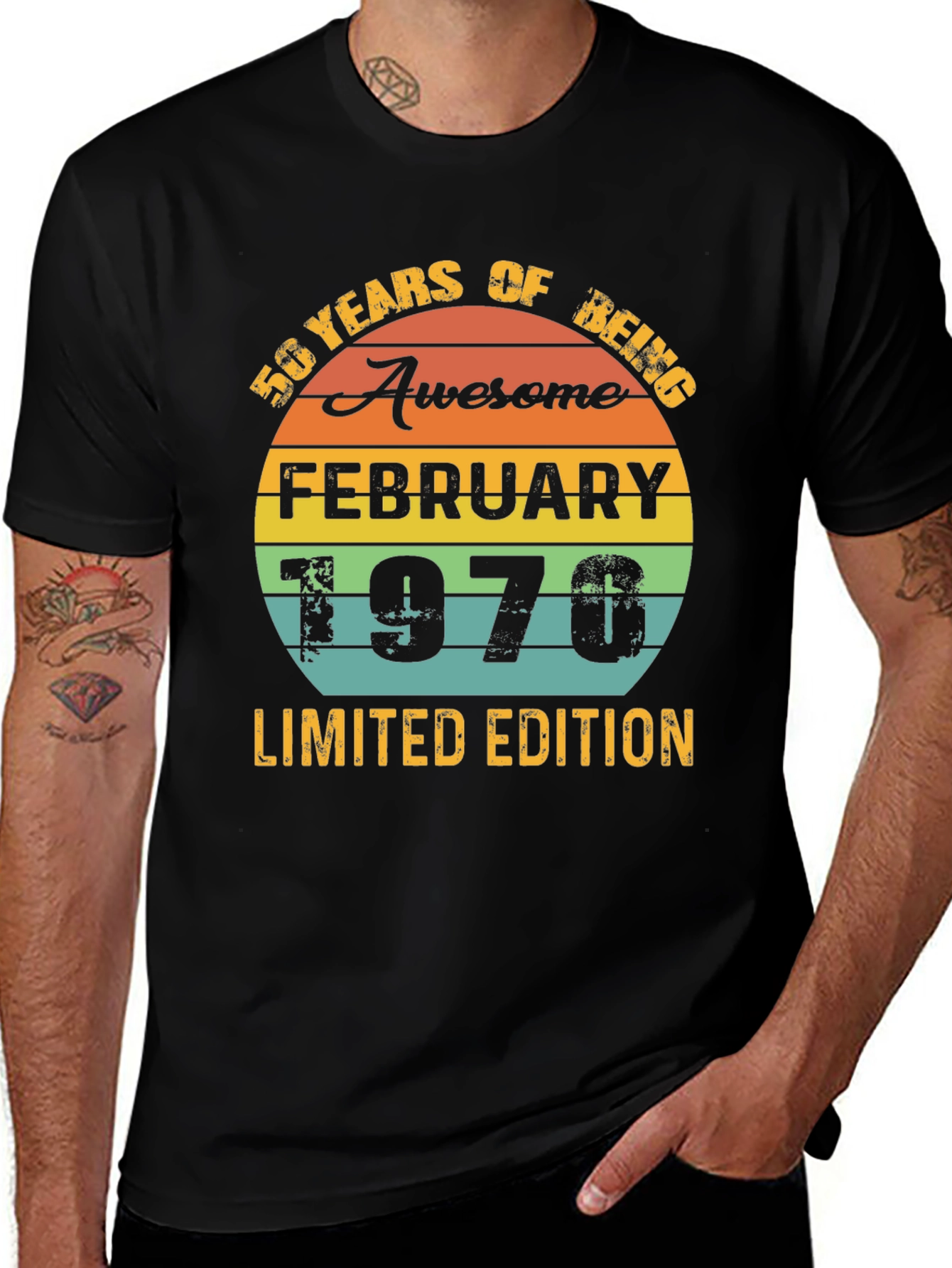 50 Years Awesome February 1970 Limited Edition T-Shirt