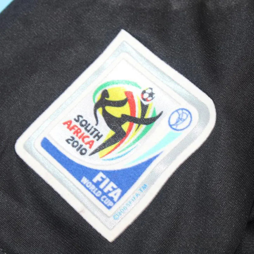 2010 Germany Away Black Retro Soccer Jersey Detail 3