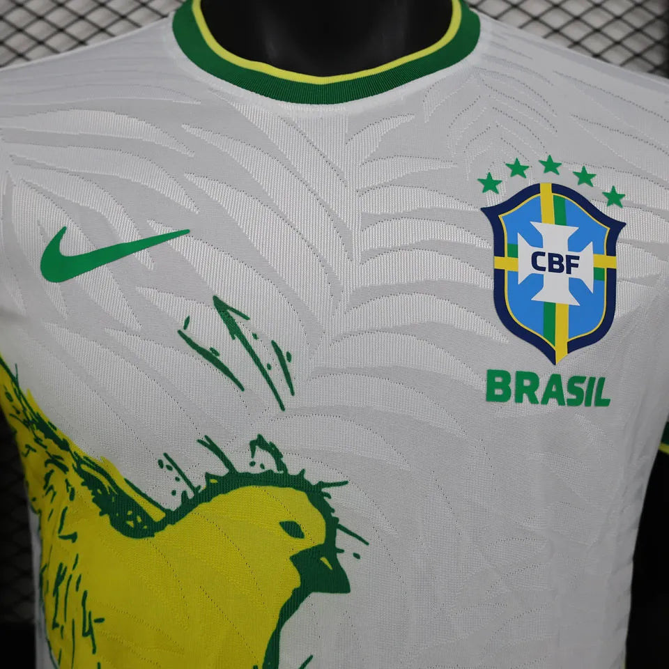 2022/23 Brazil Special Edition White Player Version Jersey Detail 1
