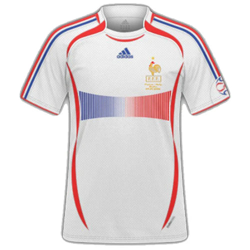 2006 France Away White Retro Soccer Jersey Front
