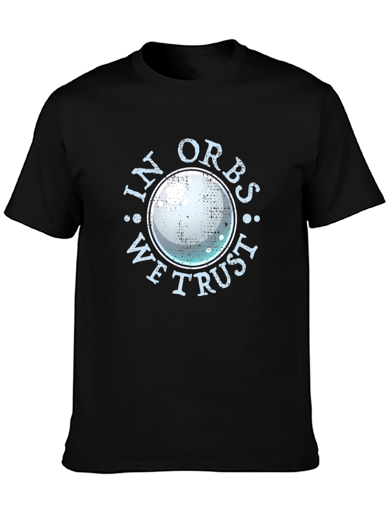 In Orbs We Trust Graphic Tee - Black Cotton T-Shirt