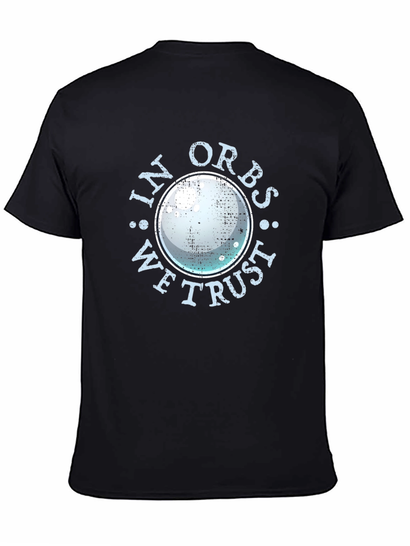 In Orbs We Trust Graphic Tee - Black Cotton T-Shirt