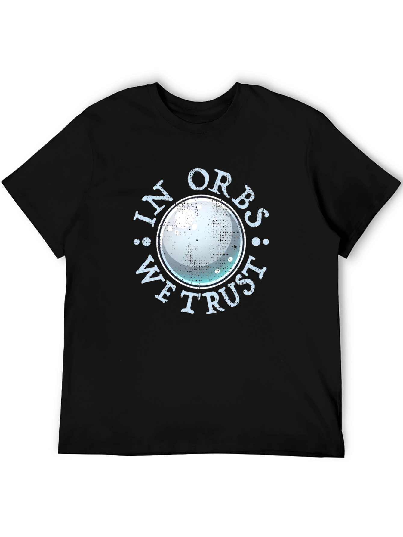In Orbs We Trust Graphic Tee - Black Cotton T-Shirt