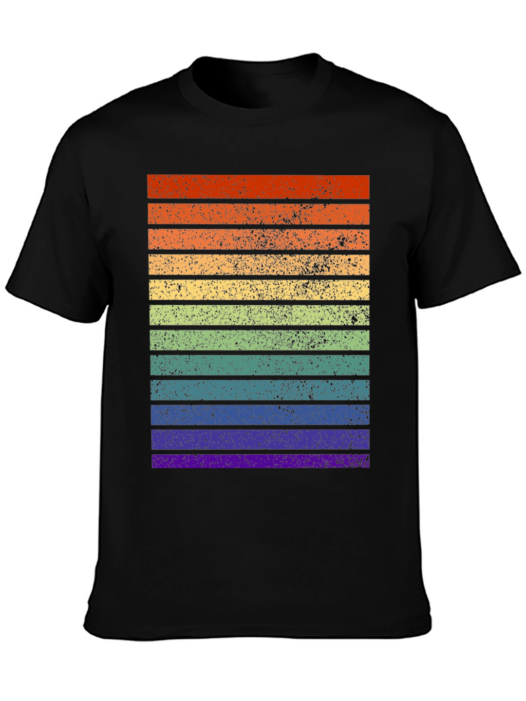 Retro Rainbow Stripe T-Shirt - Distressed Pride Tee