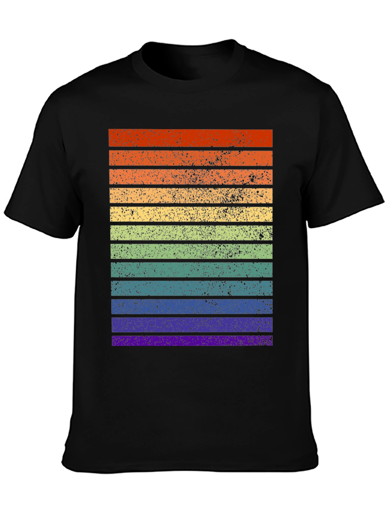 Retro Rainbow Stripe T-Shirt - Distressed Pride Tee