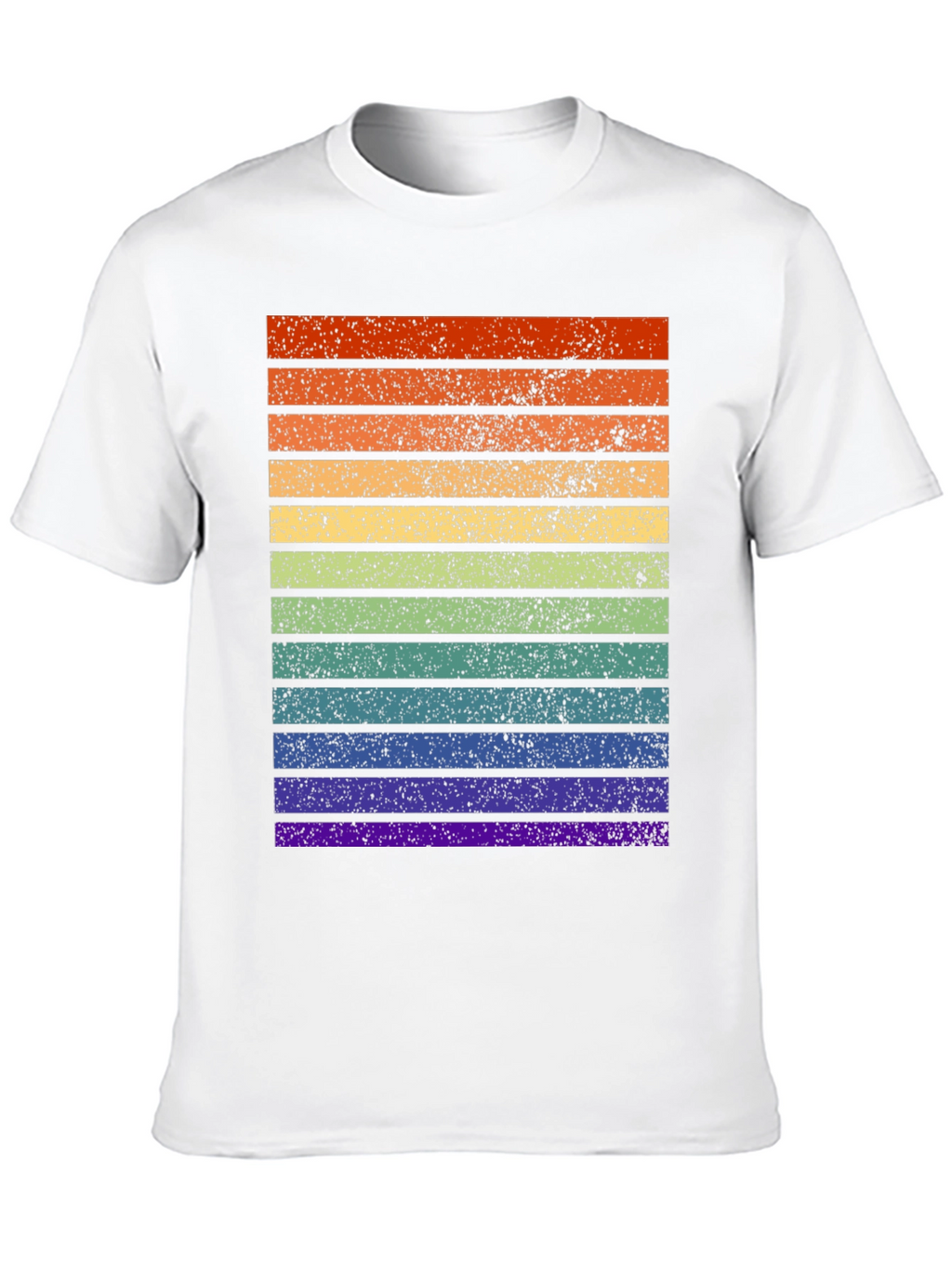 Retro Rainbow Stripe T-Shirt - Distressed Pride Tee