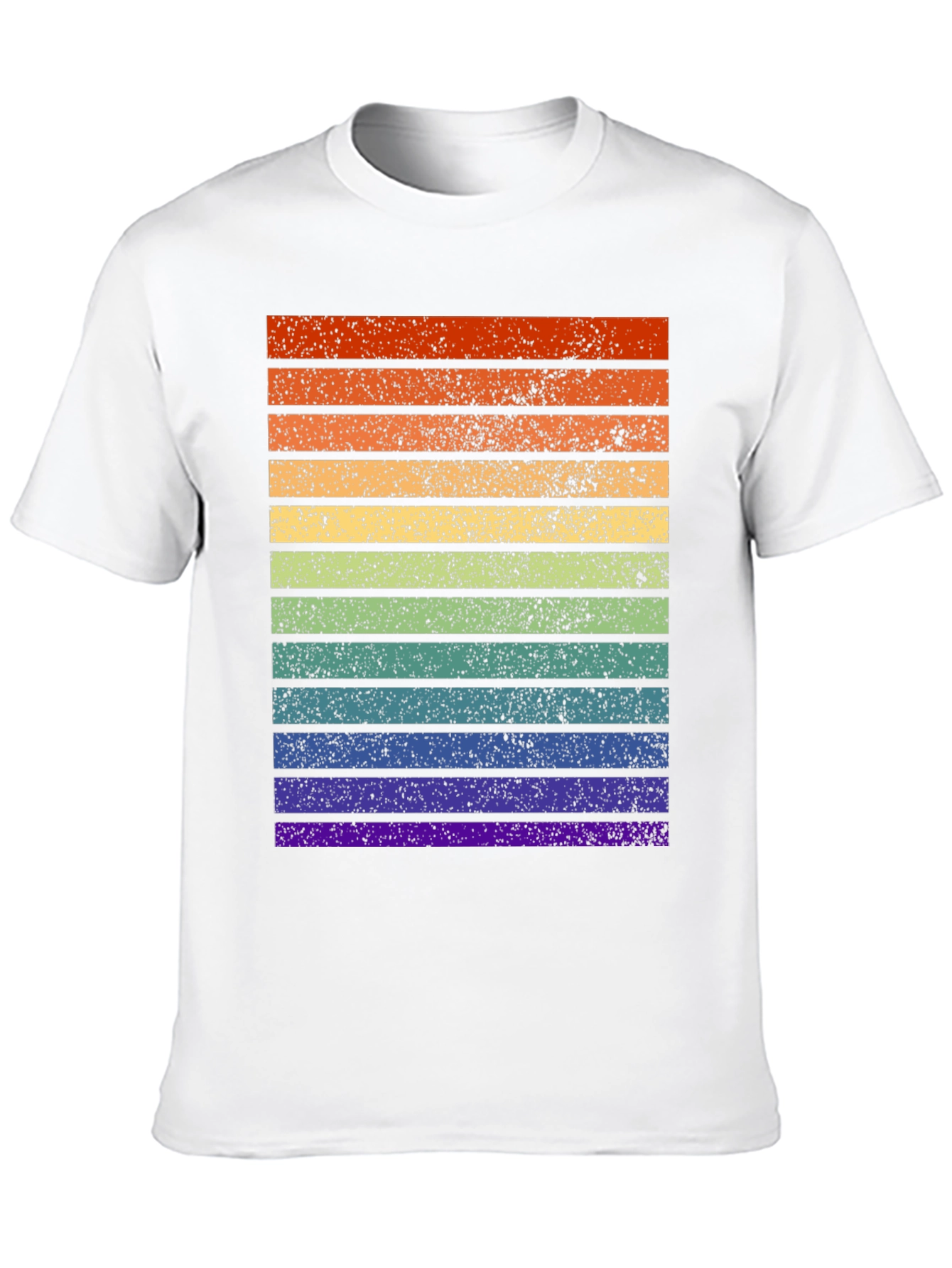 Retro Rainbow Stripe T-Shirt - Distressed Pride Tee