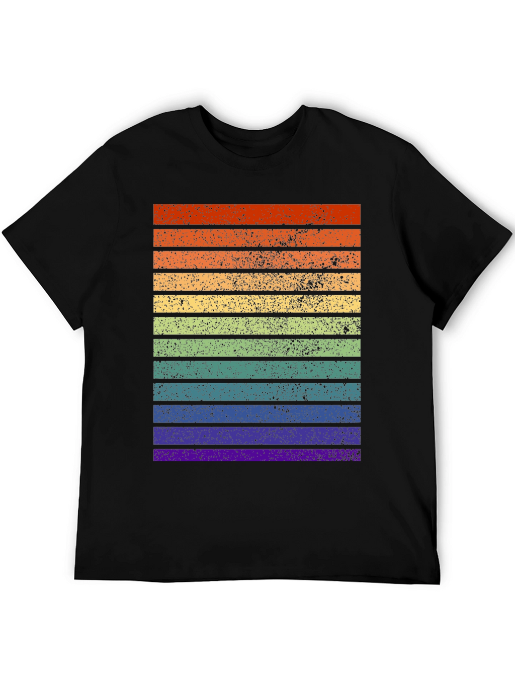 Retro Rainbow Stripe T-Shirt - Distressed Pride Tee
