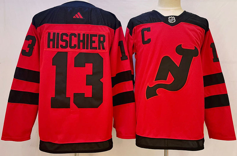 Men's New Jerseys Devils Nico Hischier #13 Red Game Jerseys