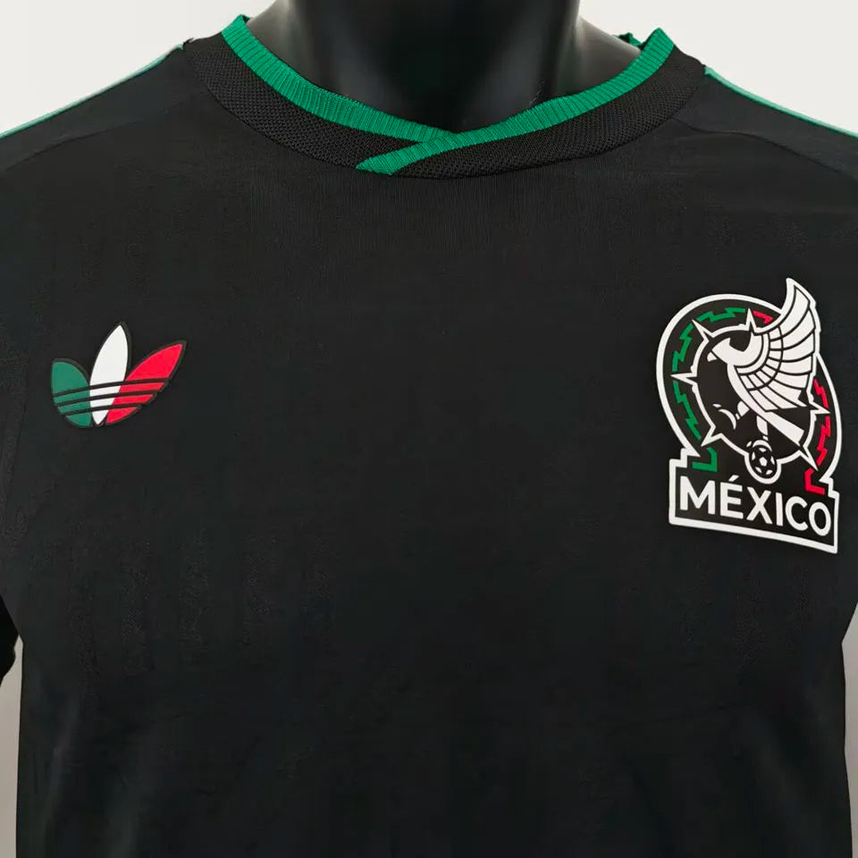 2026/27 Mexico Third Black Player Version Long Sleeve Soccer Jersey Detail 1