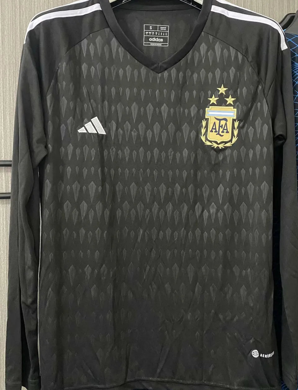 2022/23 Argentina Black Goalkeeper Fans Long Sleeve Jersey 长袖 (3 Stars 3星) Front